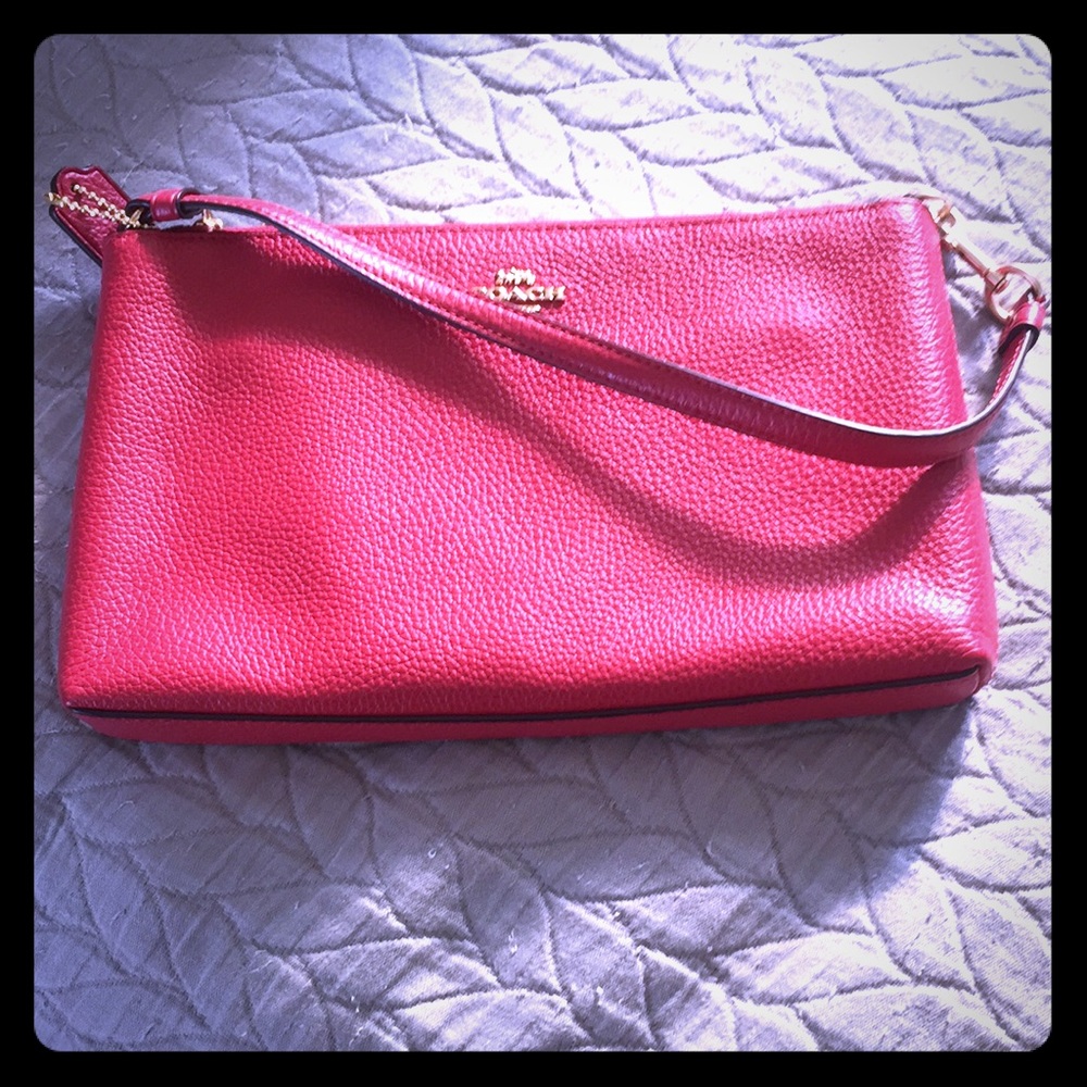 Supple red leather COACH purse